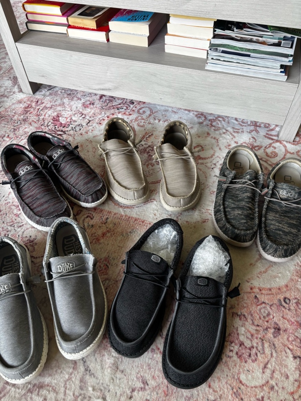 Hey Dude Slip-On 5 Pairs — Black, Tan, Gray, Marbled